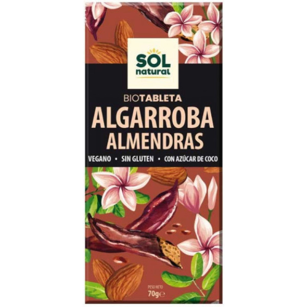 Solnatural Pastilha Alfarroba Com Amêndoas Bio 70 G