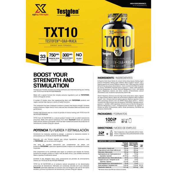 Hx Nutrition Testox Testofen 100 capsules