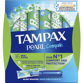 Tampax Pearl Compak Tampón Super 16  U Mujer