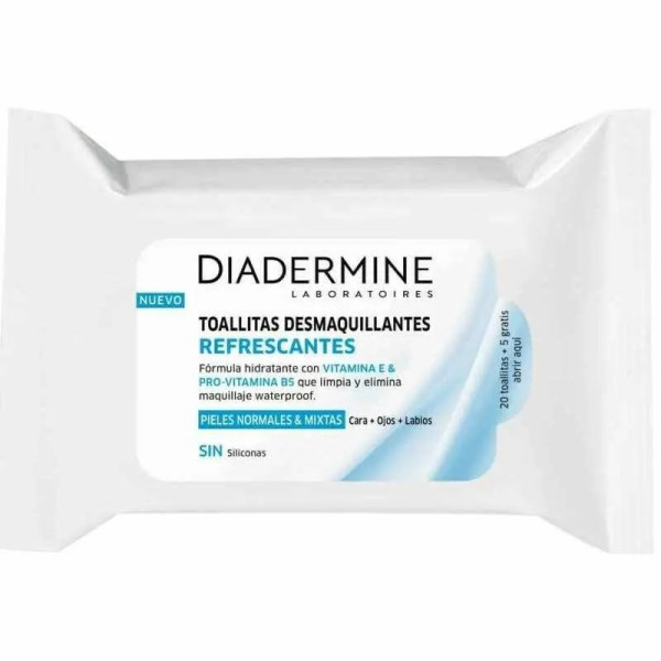 Diadermine Verfrissende Make-up Remover Doekjes Normale huid 25 U Unisex