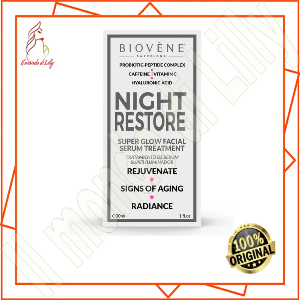 Biovene Night Restore Super Glow Facial Serum Treatment 30 Ml Donna