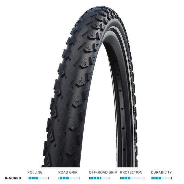 Schwalbe Cubierta Land Cruiser Plus 28x2.15 Hs450 Active Punctureg. Twinskin Rig. Negro Refl. 55-622