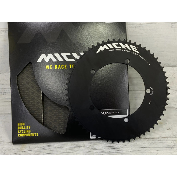 Miche Plato Sei Giorni Track Pista 144 Bcd 5 Brazos 63 Dientes Aluminio Negro