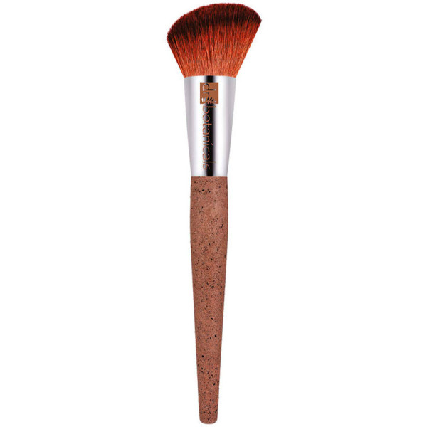 Velandia Angled Blusher Brush Bionic Synthetic Hair Recycled Aluminium Coffee & Corn Handle 1 U Unisex