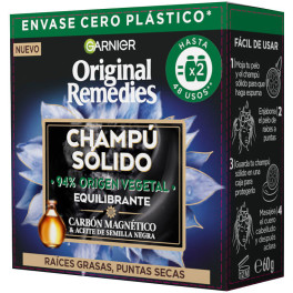Garnier Original Remedies Champú Sólido Equilibrante Carbón Magnético 60 Gr Mujer