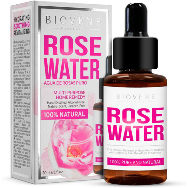 Biovene Eau De Rose Pure Et Naturelle Remède Maison Multi-usages 30 Ml Femme