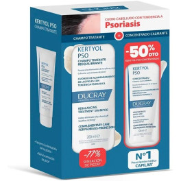 Ducray Kertyol Pso Champú Tratante Reequilibrante Antipicor Lote 2 Piezas Unisex