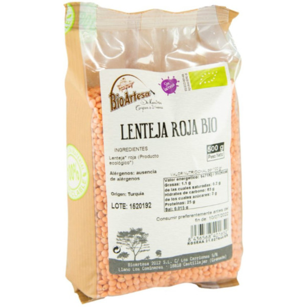 Bioartesa Lentilha Vermelha Orgânica 500 Gr