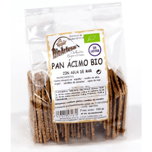 Bioartesa Pain Plat d'Épeautre de Blé Entier au Sésame Bio 150 Gr