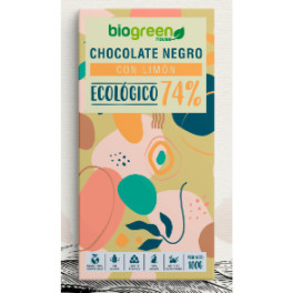 Biogreen House Tableta Chocolate Negro 74% Ecológico Limon 100 Gr