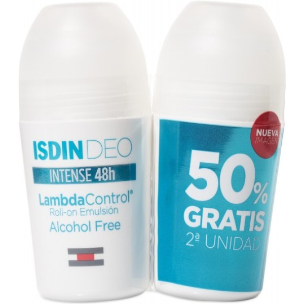Isdin Lambda Control Intense 48h Deodorant Roll-on Emulsion Duo 2 x 50 ml Unisex