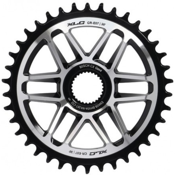 Xlc Cr-e07 Plato E-bike Direct Mount 38 Dientes Para Bosch Gen4 Plata/negro