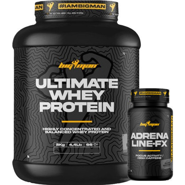 GESCHENKPAKET BigMan Ultimate Whey Protein 2 kg + Adrenaline FX 30 Kapseln