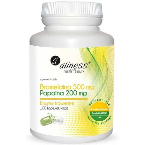Aliness Enzimas De Bromelina Y Papaína 100 Caps