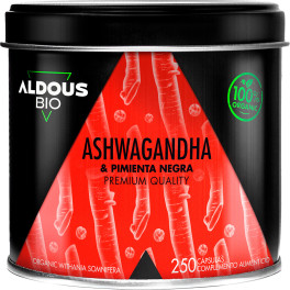 Aldous Bio Ashwagandha Com Pimenta Preta Orgânica 250 Cápsulas