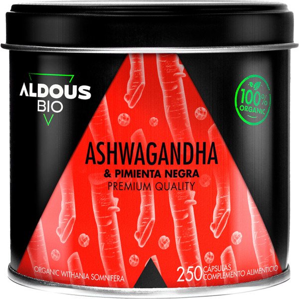 Aldous Bio Ashwagandha Com Pimenta Preta Orgânica 250 Cápsulas