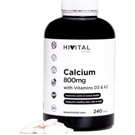 Hivital Cálcio 800 mg com vitamina D3 e K2. 240 comprimidos por 4 meses.