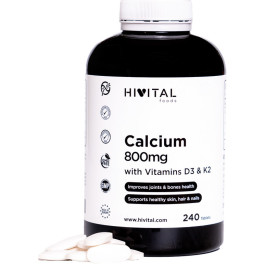 Hivital Calcio 800 Mg Con Vitamina D3 Y K2. 240 Comprimidos Para 4 Meses.