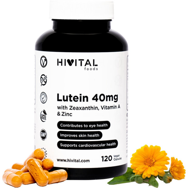 Hivital Lutein 40 Mg. 120 Vegan Capsules for 4 Months.