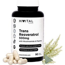 Hivital Trans-resveratrol 500 Mg. 90 Cápsulas Veganas Para 3 Meses.
