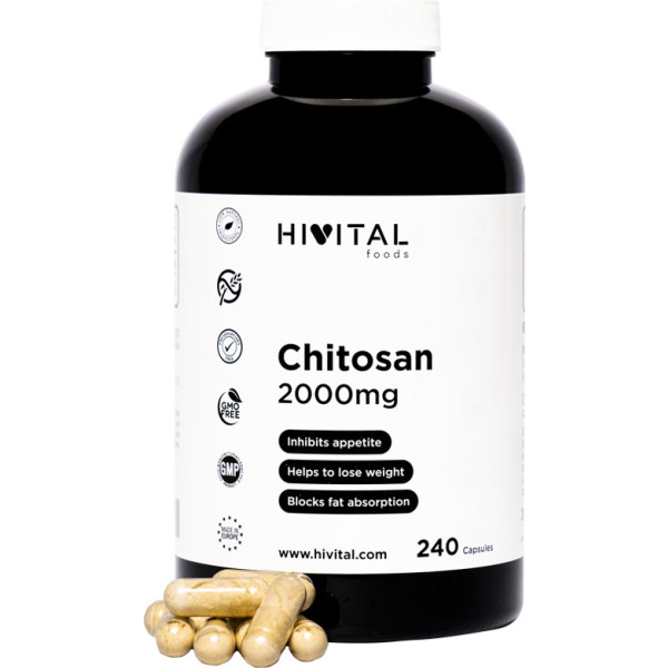 Hivital Quitosana Marinha 2000 mg. 240 cápsulas por 2 meses.