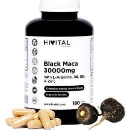 Hivital Maca Negra Peruana 30000 Mg. 180 Cápsulas Veganas Para 2 Meses.
