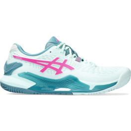 Asics Gel-resolution 9 Padel Blanco Turquesa Mujer 1042a245 400 - Azul