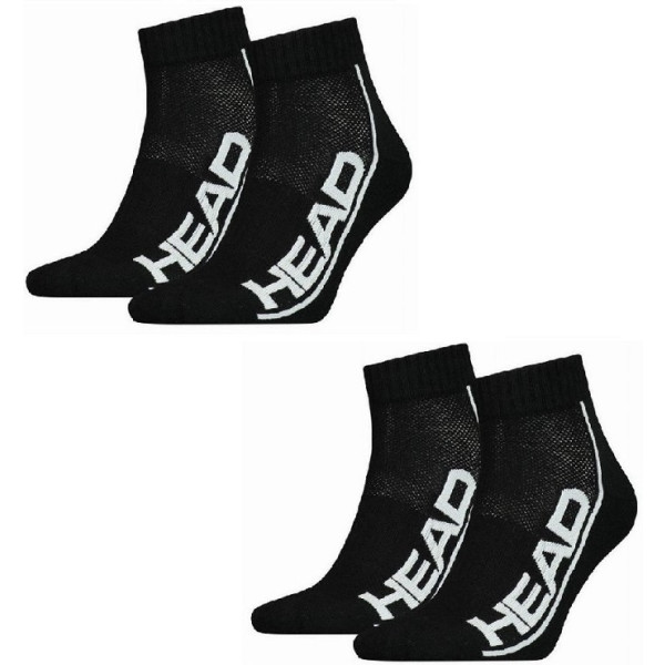 Head 2p Stripe Quarter Socken – Schwarz