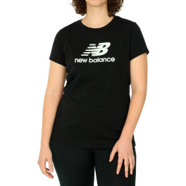 New Balance Camiseta Essentials Stacked Logo Mujer - Negro