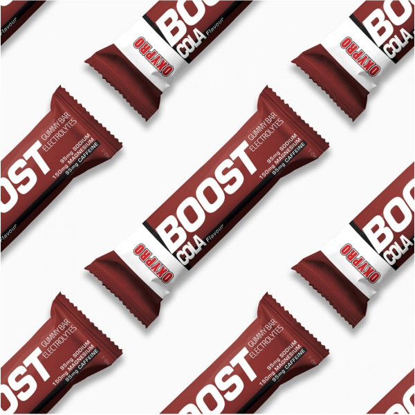 Oxypro Nutrition Energy Boost Cola - Caja x 14 - Barrita textura gominola con 95mg de cafeína, 150mg de magnesio  92 mg de sodio