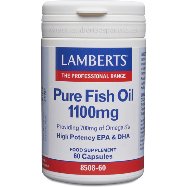 Lamberts Huile de poisson pure 700 mg Oméga 3 60 gélules