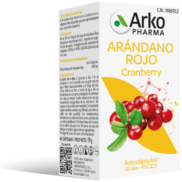 Arkopharma Cranberry Vermelho 50 Cápsulas