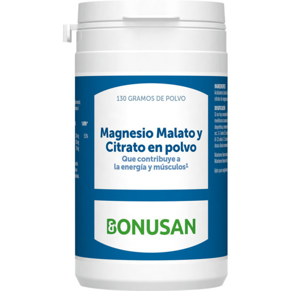 Bonusan Malate de Magnésium et Citrate en Poudre 130 Gr