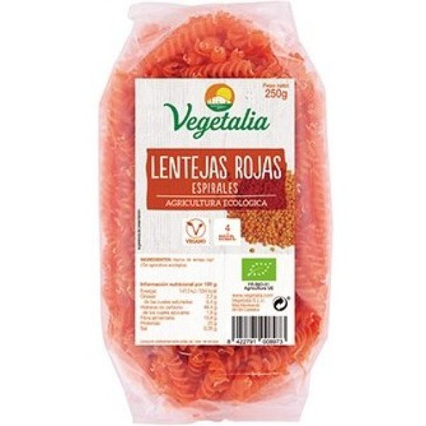 Espirais de Lentilha Vermelha Vegetalia 250 Gr Bio Sg