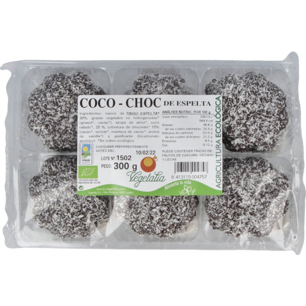 Vegetalia Choco Biscoito de Coco com Espelta 300 Gr Bio