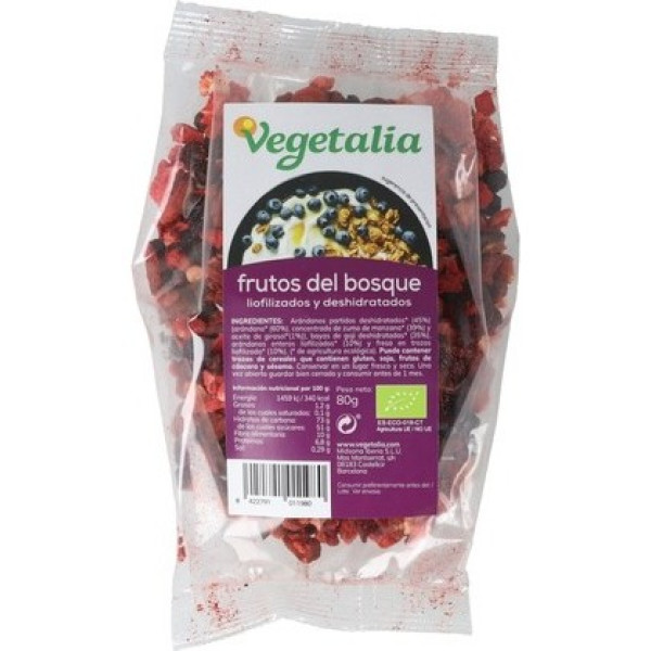 Vegetalia Mix Fruits Rouges Lyophilisés et Déshydratés 80 Gr