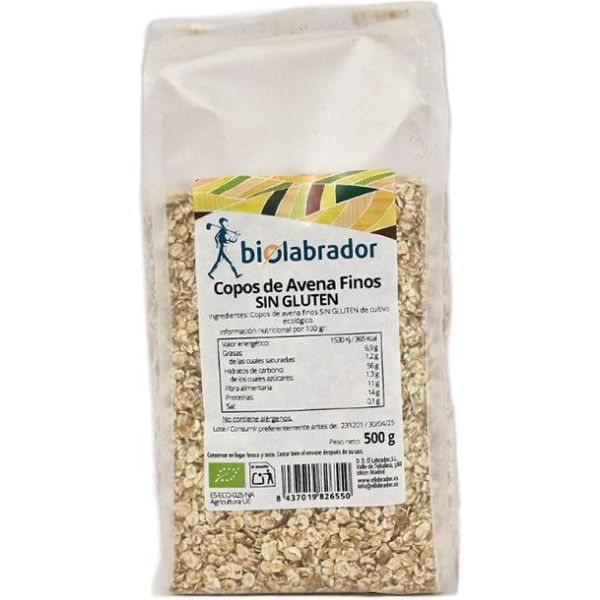 Biolabrador Copos De Avena Finos Sin Gluten 500 Gr