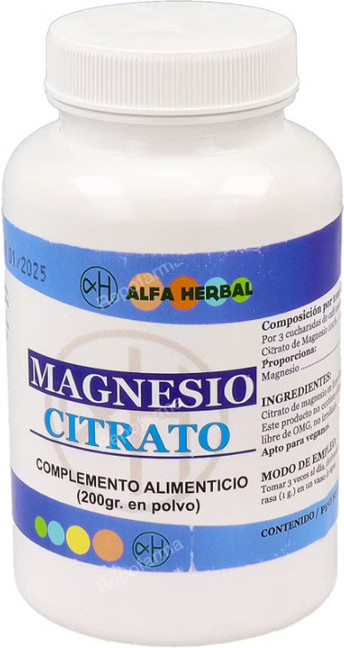 Alfa Herbal Magnesio Citrato Polvo 200 Gr-image