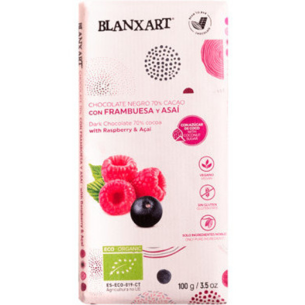 Blanxart Chocolate Amargo 70% Açúcar Coco Framb Açaí 100 Gr Eco