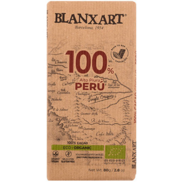 Blanxart Chocolat Noir 100% Pérou 75 Gr Eco