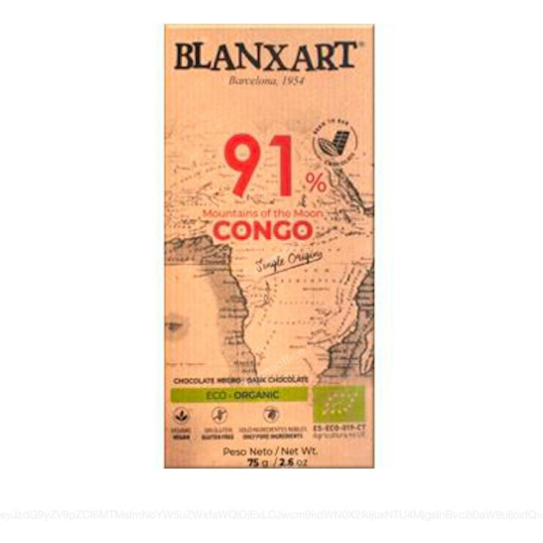 Blanxart Chocolate Amargo 93% Congo Sem Adição de Açúcar 80 Gr Eco