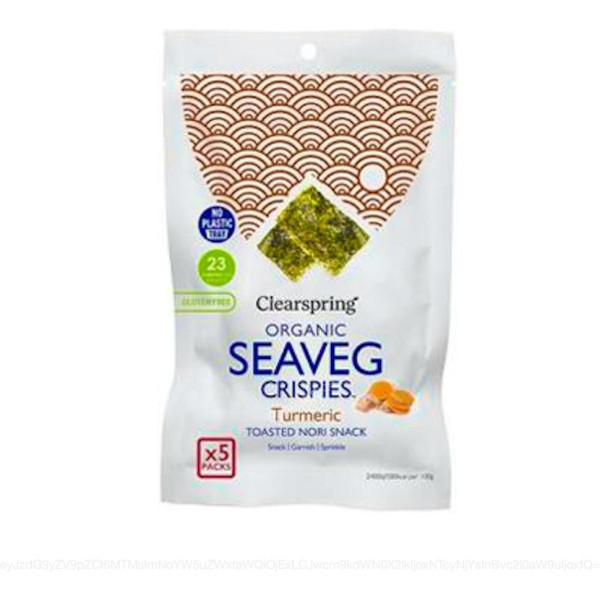 Clearspring Nori-Algen mit Curcuma Multipack-Snack 5 Einheiten x 4 Gr