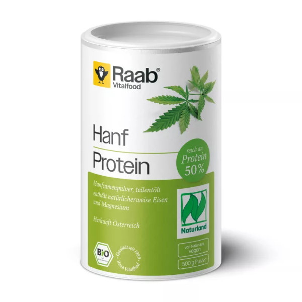 Raab Vitalfood Natuurlijk Hennep Eiwit 500 Gr Bio Sg Veganistisch