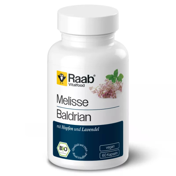 Raab Vitalfood Melissa-Valeriana Met Hop 60 Caps Bio Sg Veganistisch