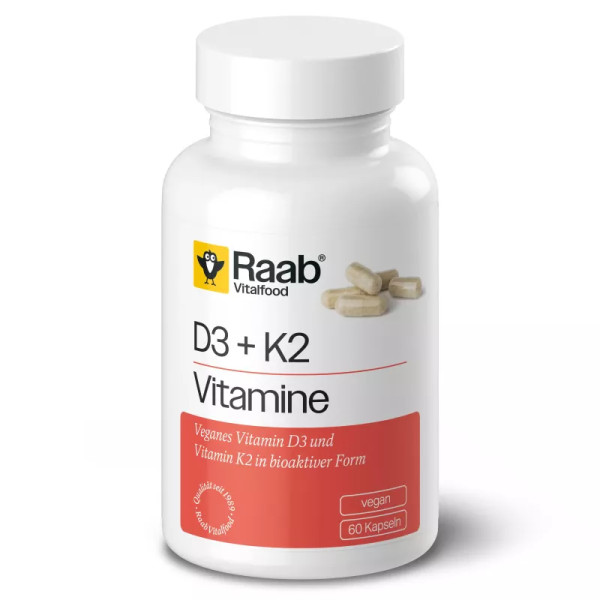 Raab Vitalfood Vitamina D3+k2 460mg 60 Cap Vegan Sg