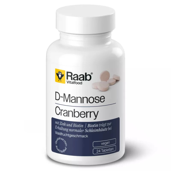 Raab Vitalfood D-mannose - Canneberge 24 Comp Sg Vegan