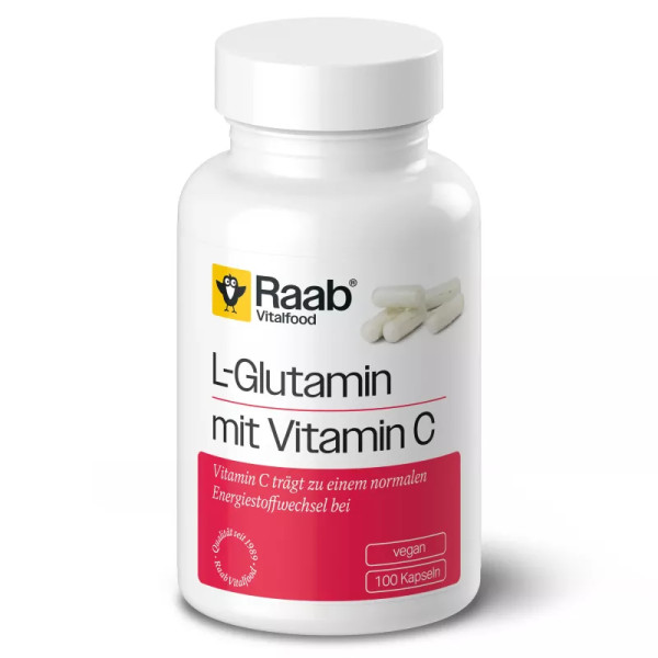 Raab Vitalfood L-Glutamin mit Vitamin C 100 Kapseln Sg Vegan