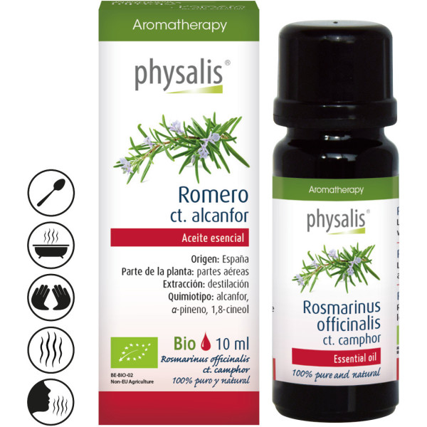 Physalis Rozemarijn Ct. Kamfer Essentiële Olie 10 Ml Bio