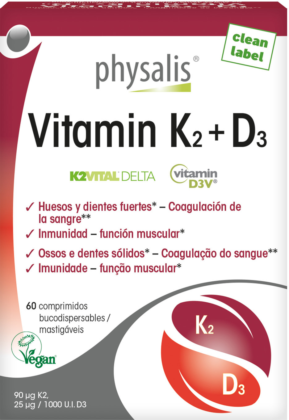 Physalis Vitamin K2+D3 60 Comp Vegan-image