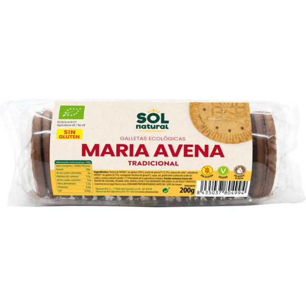 Biscoitos de Aveia Solnatural 200 G Bio Sg